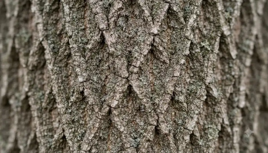 Bark texture on a century-old street tree in Lennox, SD