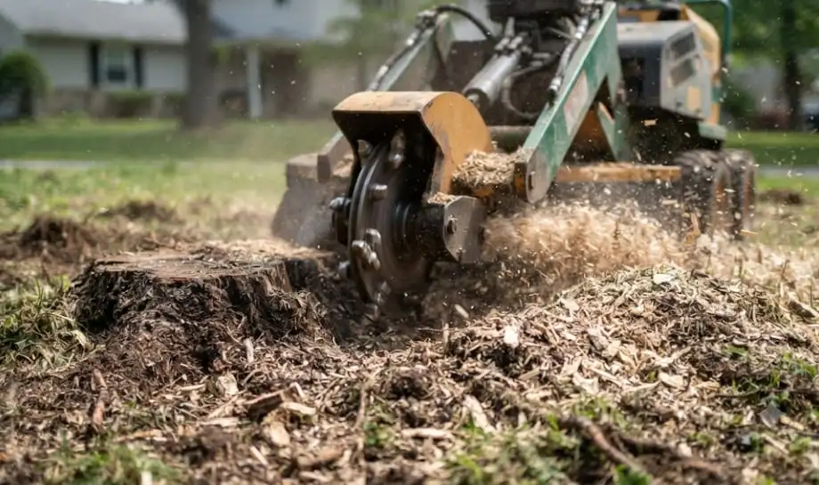 Professional stump grinding service for tree removal
